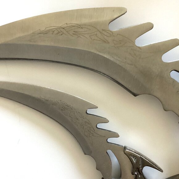 Ace Martial Arts Supply Draco Twin Fantasy Dagger Set, Silver Stainless China - Picture 12 of 14